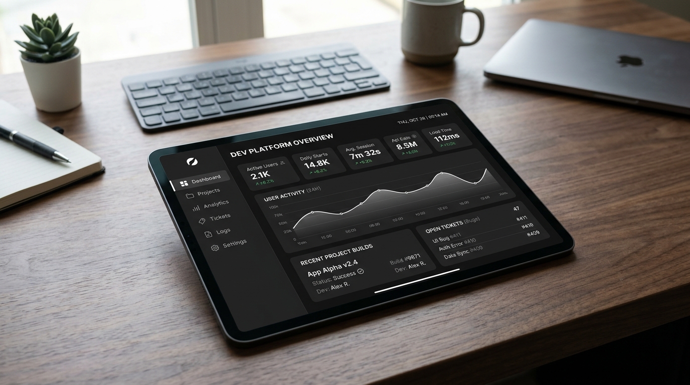 Dashboard UI on tablet